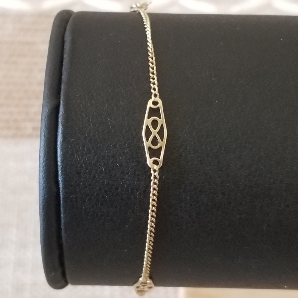 10k Gold Infinity Scroll Bracelet - image 1